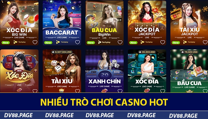 Nhiều trò chơi casino hot
